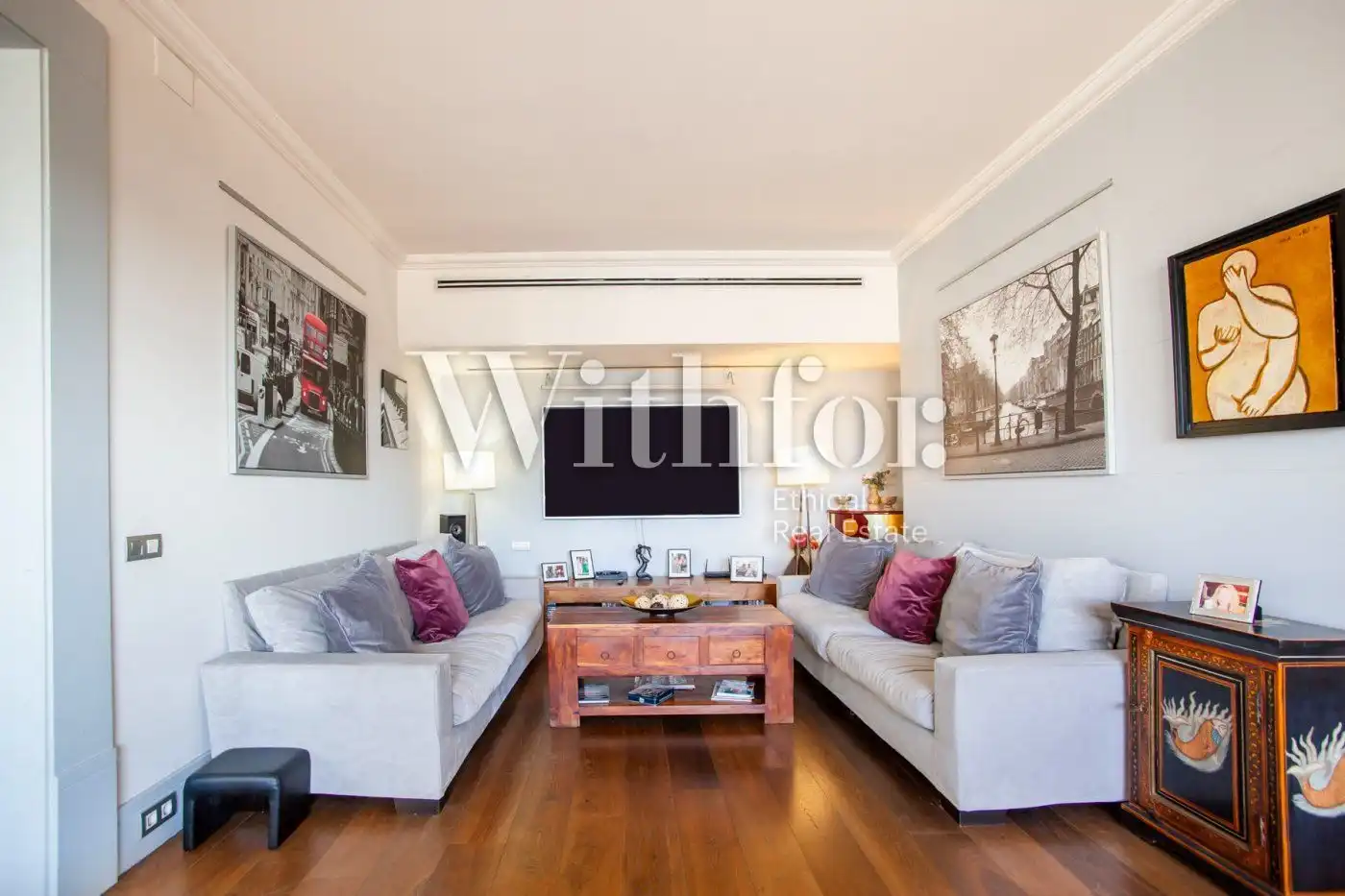 Sala de estar de Ático en venta en Barcelona con Aire acondicionado, Calefacción y Parquet