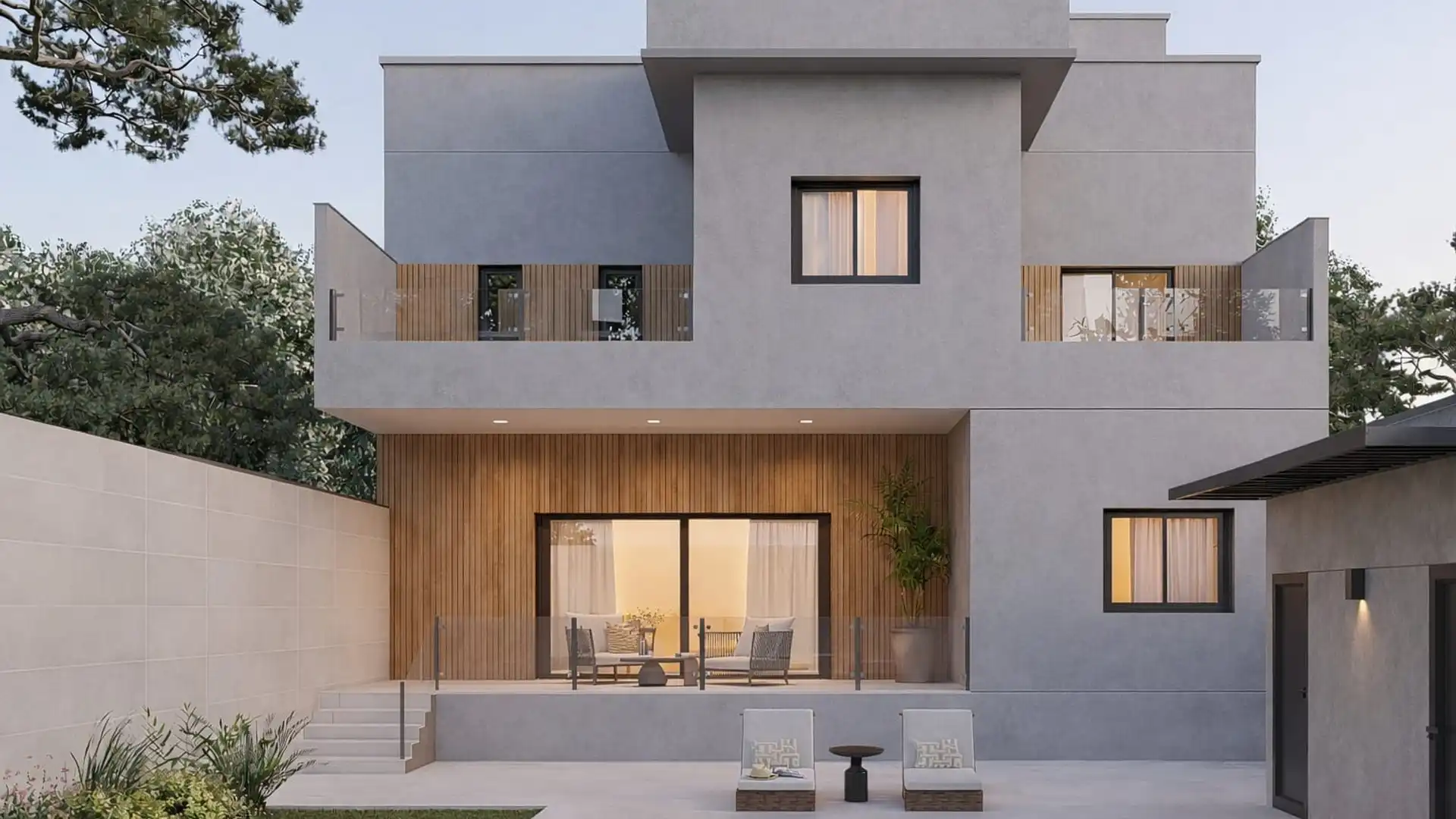 Exterior view of Single-family semi-detached for sale in  Madrid Capital