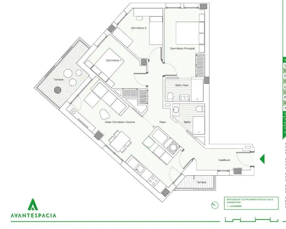 Wohnung zur Miete in Valencia mit Klimaanlage, Heizung und Privatgarten