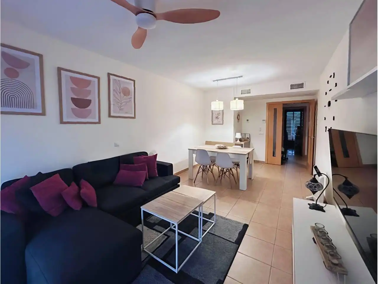 Wohnzimmer von Wohnung zur Miete in San Jorge / Sant Jordi mit Klimaanlage, Heizung und Terrasse