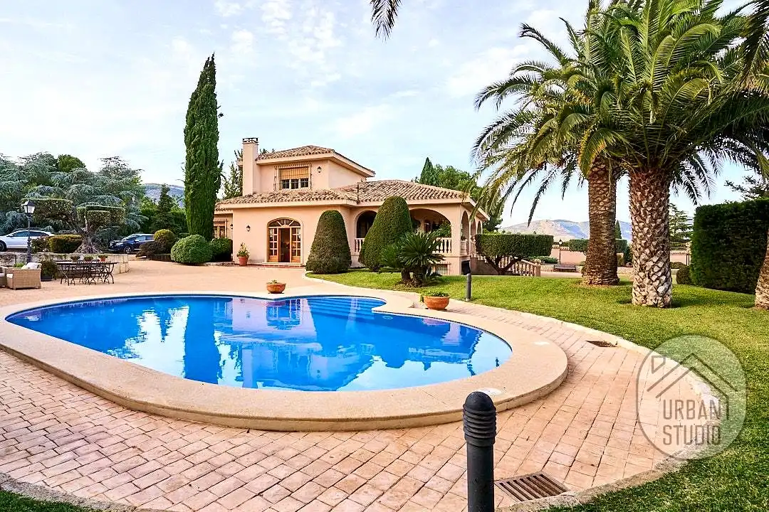 Exterior view of Houses for sale in Cocentaina  with Heating, Terrace and Swimming Pool