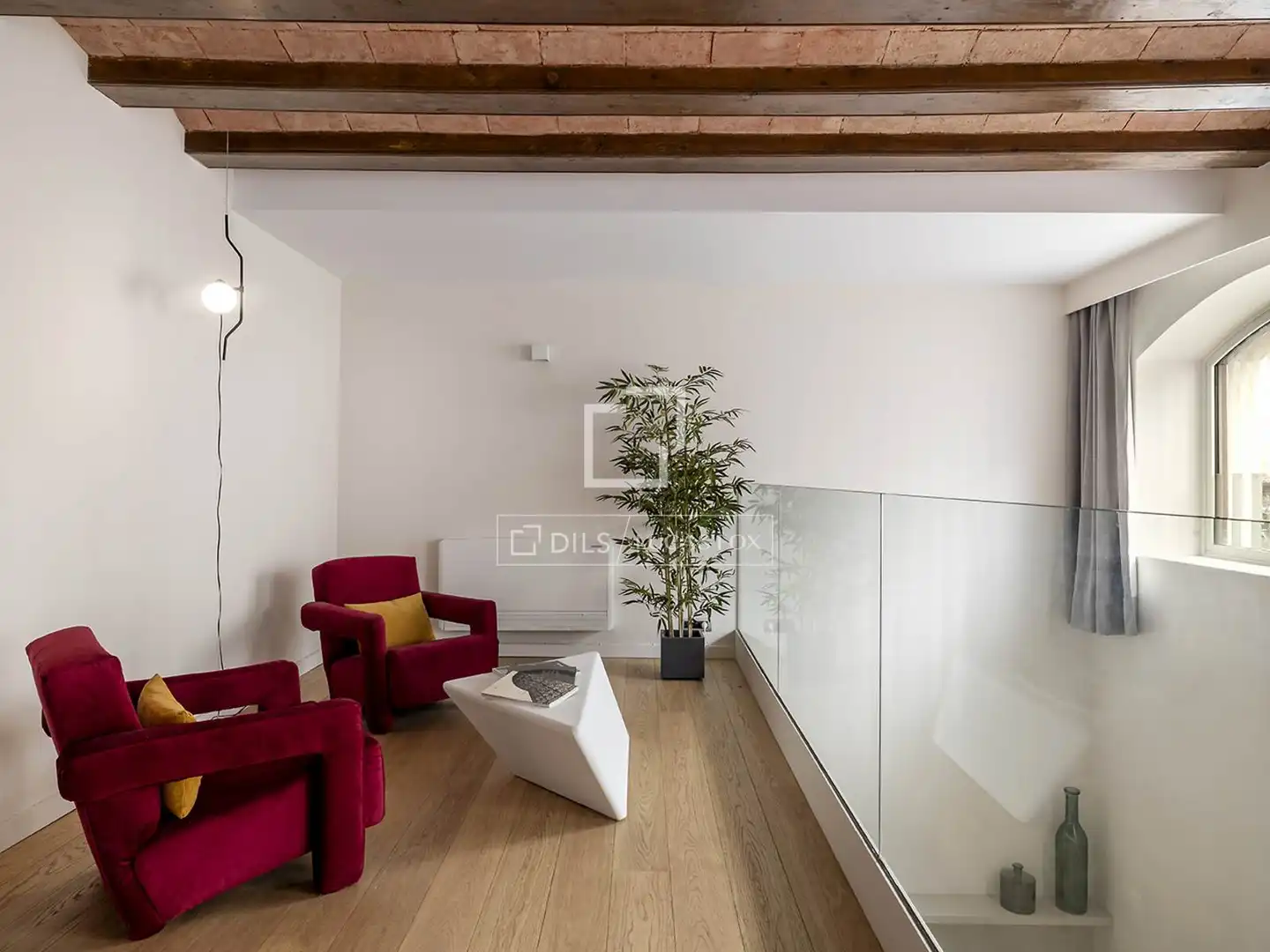 Sala de estar de Loft de alquiler en Barcelona con Aire acondicionado, Calefacción y Parquet