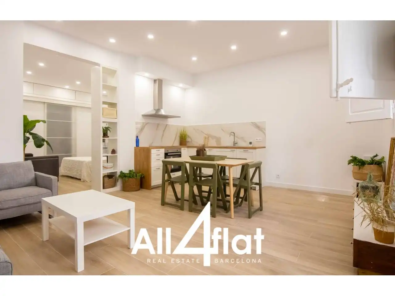 Schlafzimmer von Wohnung zur Miete in Barcelona mit Klimaanlage, Parkett und Möbliert