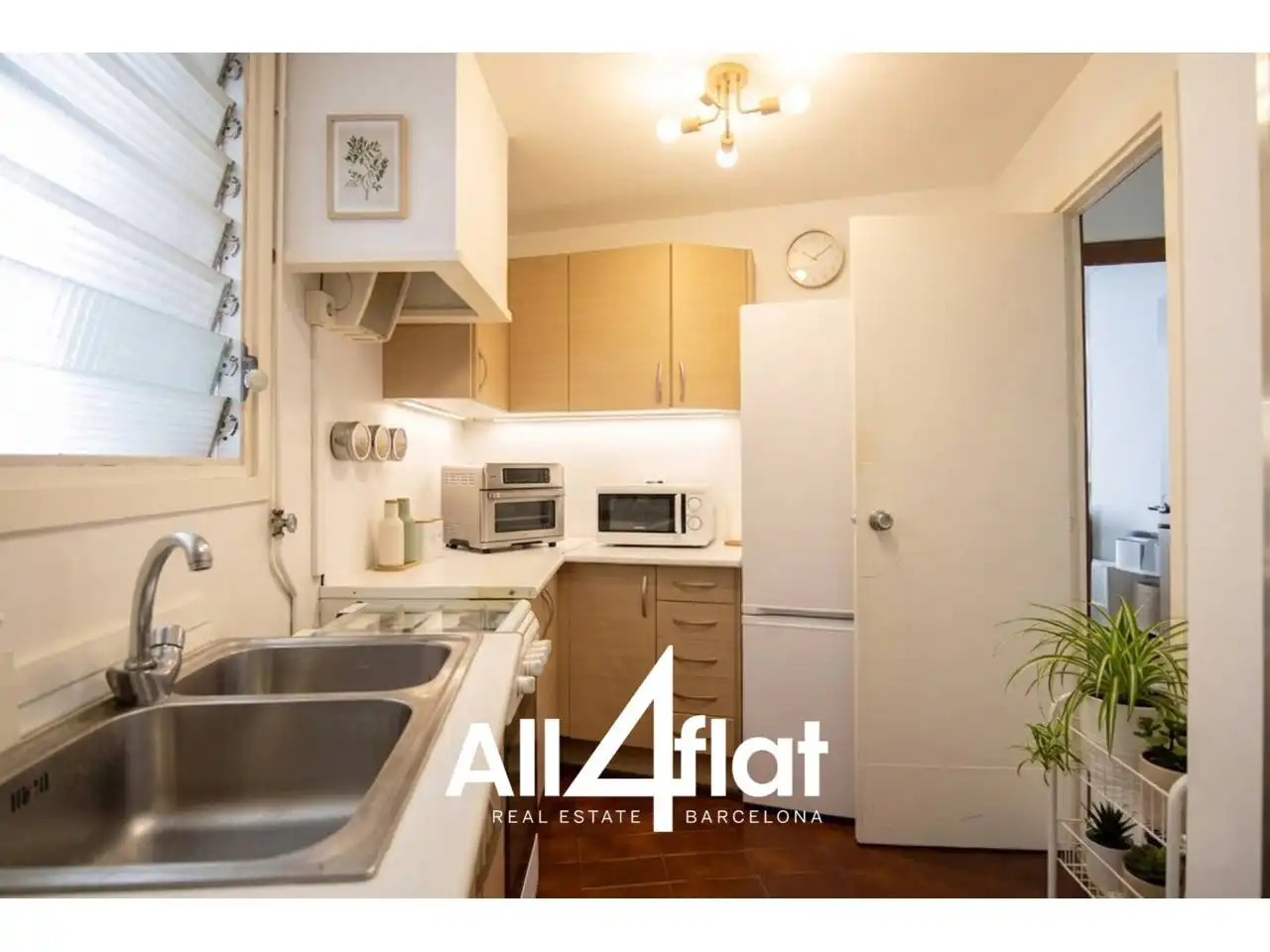 Küche von Wohnung zur Miete in Barcelona mit Klimaanlage, Heizung und Parkett