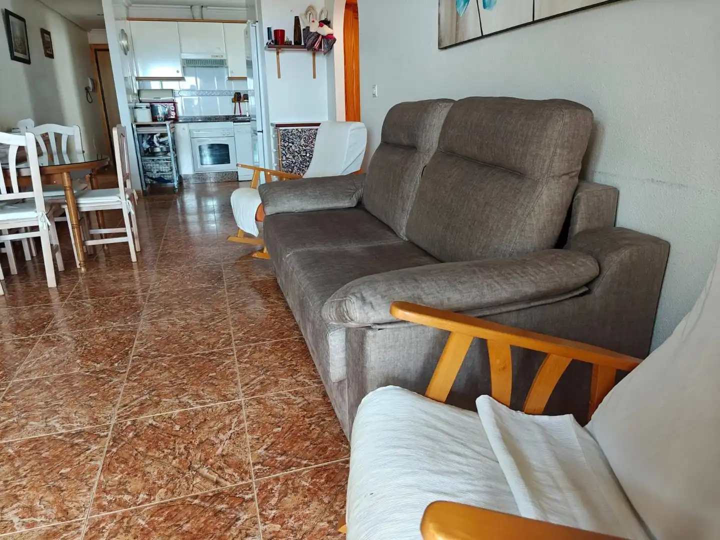 Sala d'estar de Àtic de lloguer en Cartagena amb Aire condicionat, Terrassa i Moblat