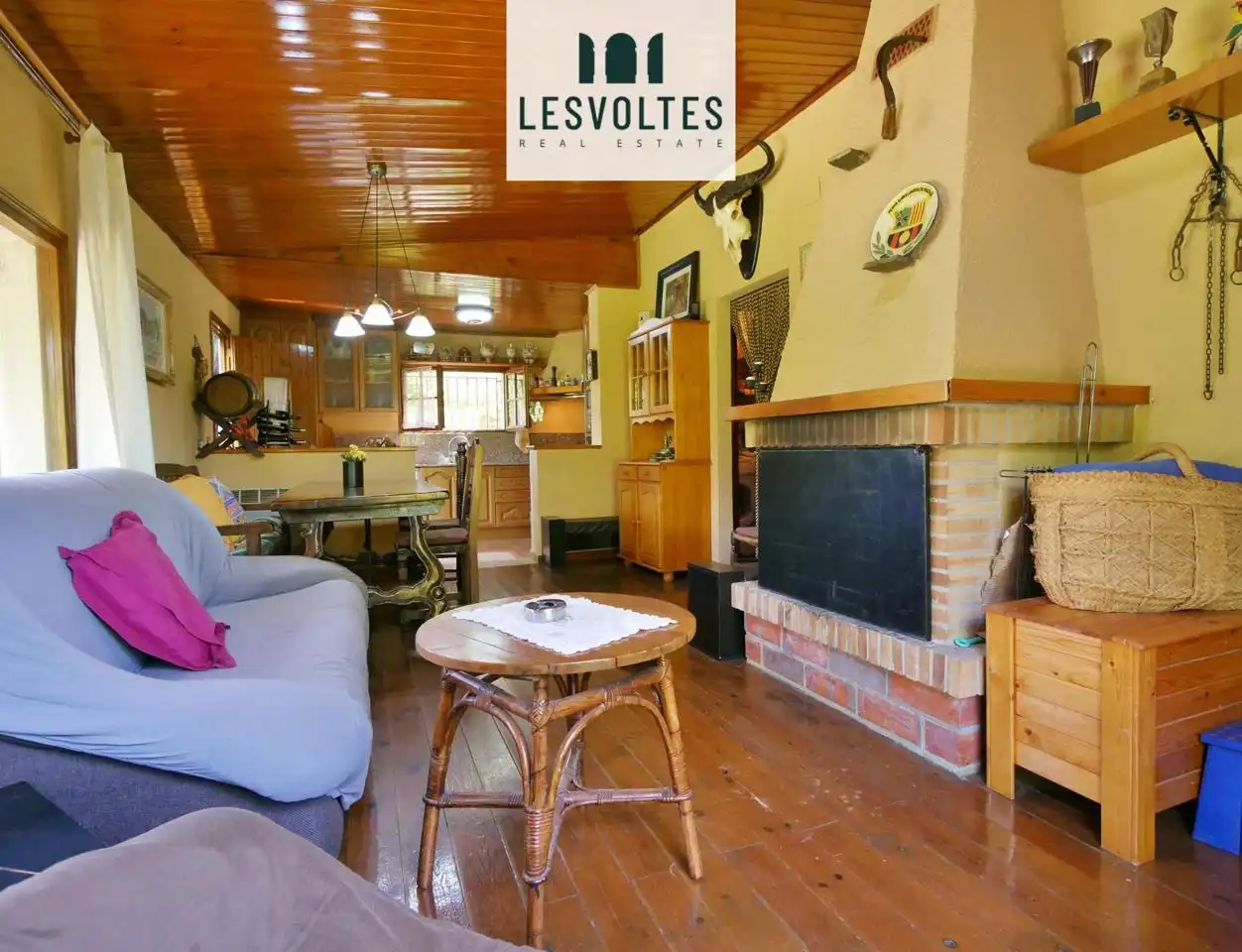 Sala de estar de Casa o chalet en venta en Ventalló con Jardín privado, Parquet y Terraza