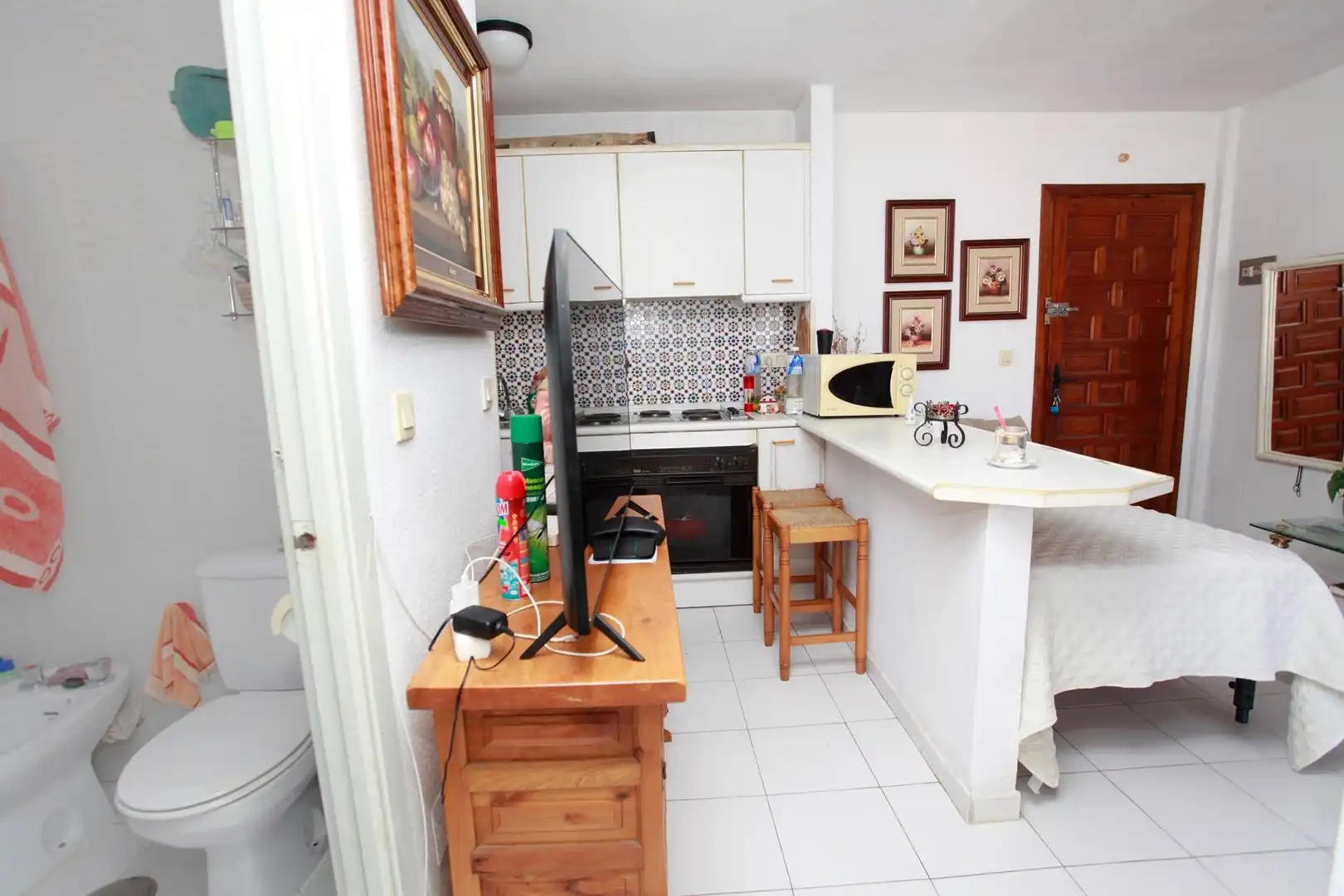 Cocina de Apartamento en venta en La Manga del Mar Menor con Jardín privado, Terraza y Amueblado