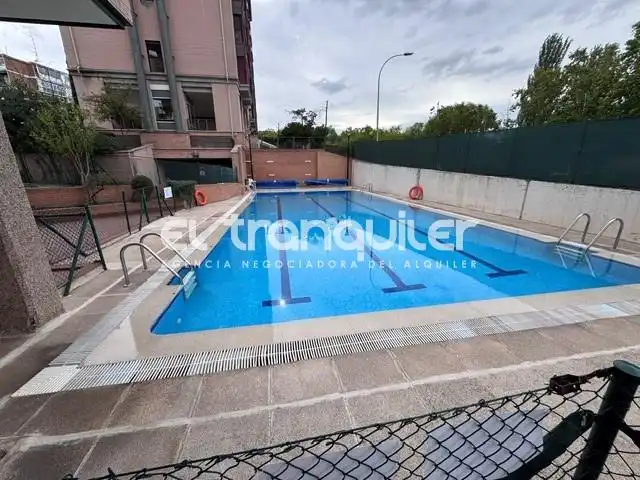 Swimming pool of Flat for rent in Madrid  with Air Conditioner, Parquet flooring and Swimming Pool