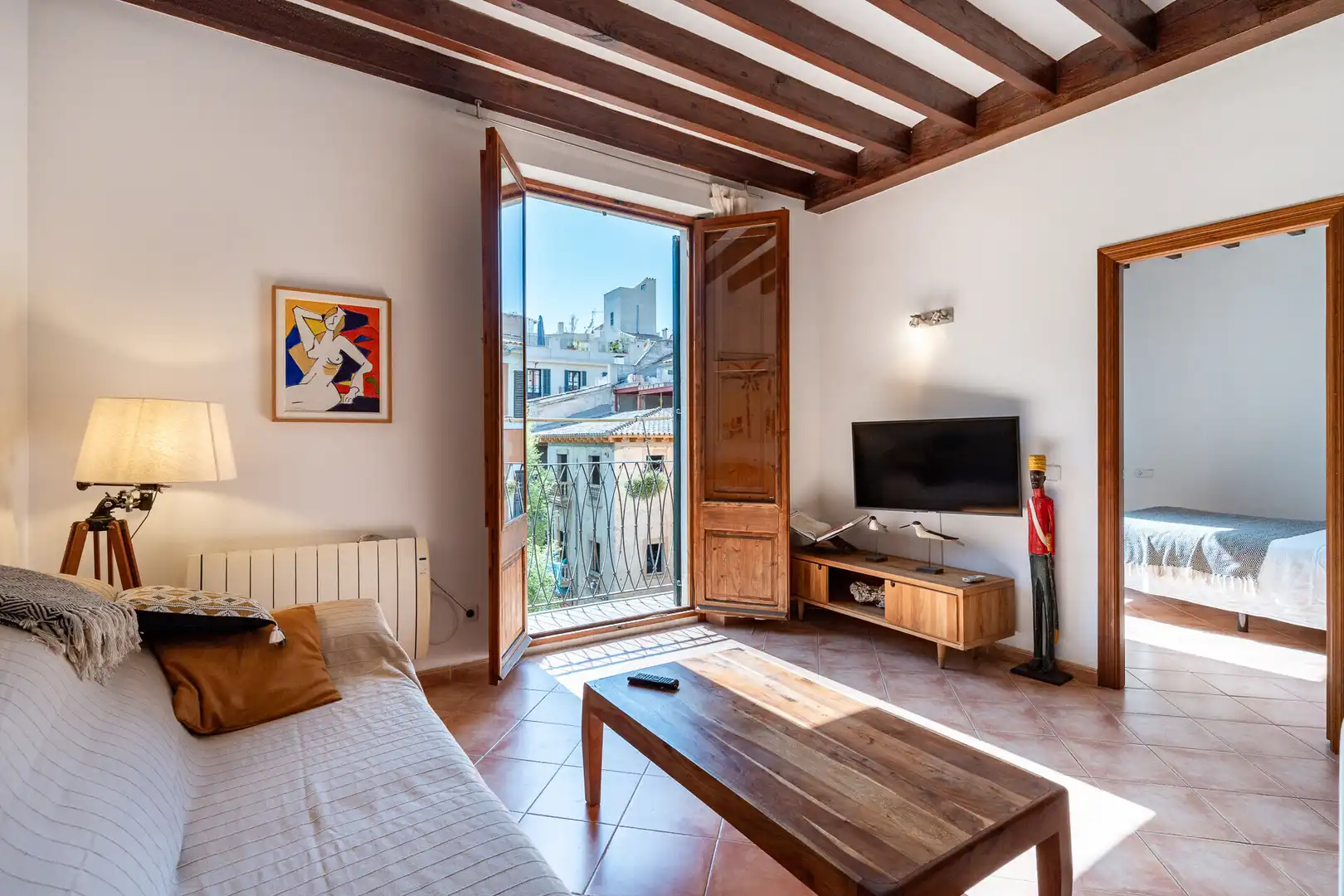 Wohnzimmer von Dachboden zum Verkauf in  Palma de Mallorca mit Klimaanlage, Möbliert und Balkon
