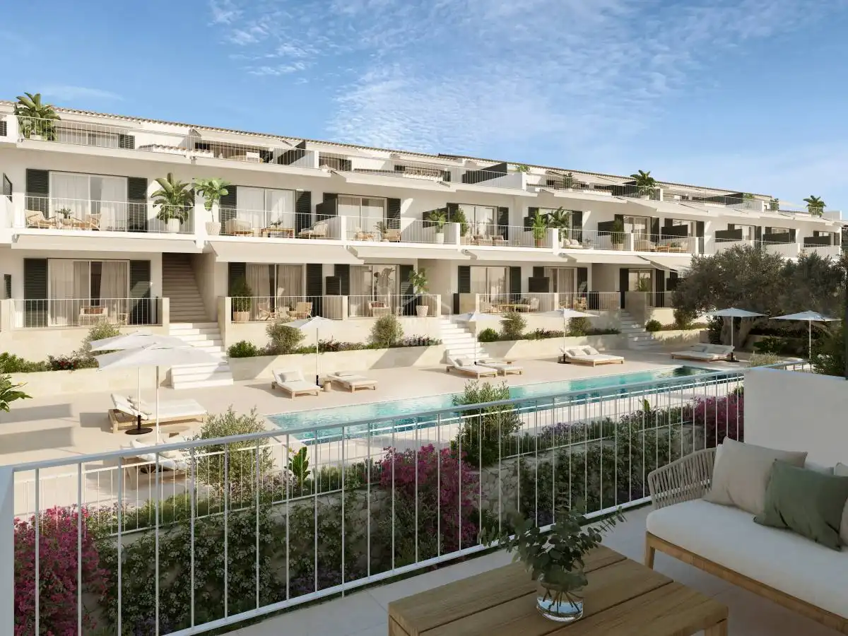 Vista exterior de Apartamento en venta en Es Mercadal con Jardín privado, Terraza y Piscina