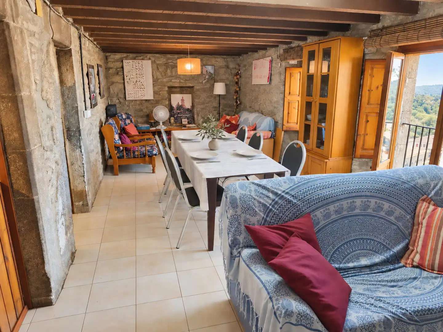 Menjador de Casa o xalet en venda en Rupit i Pruit amb Calefacció, Terrassa i Moblat