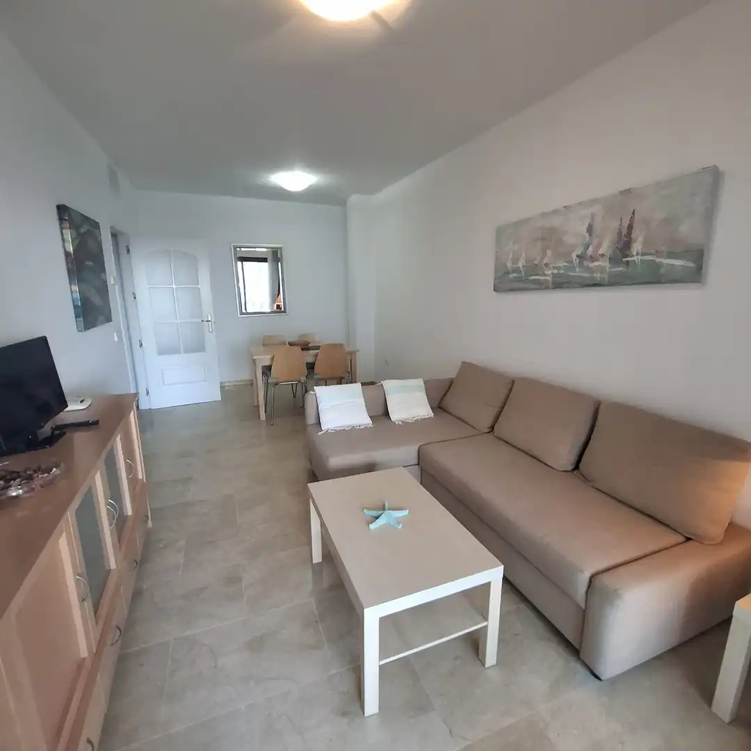 Sala d'estar de Apartament en venda en Manilva amb Aire condicionat, Terrassa i Traster