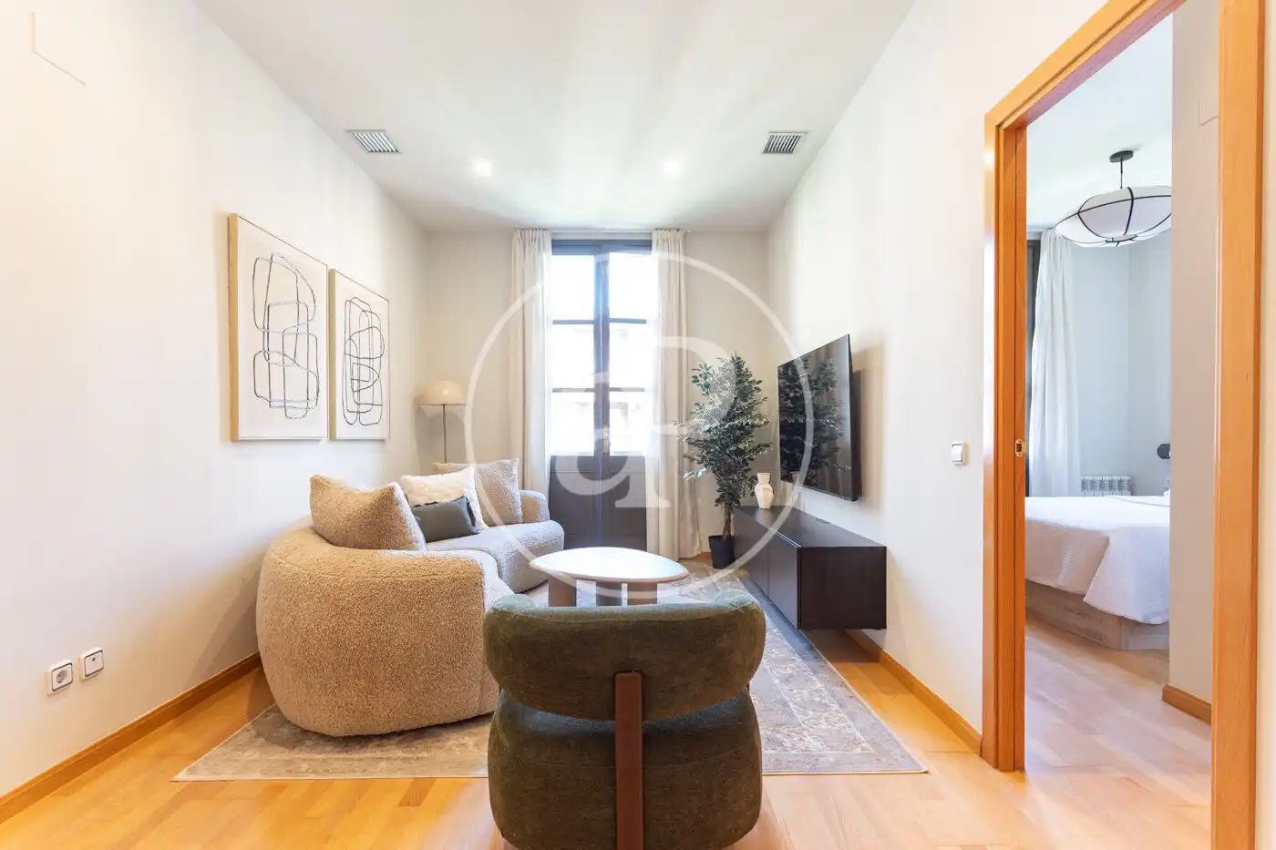 Wohnzimmer von Wohnung zur Miete in Barcelona mit Klimaanlage, Heizung und Möbliert