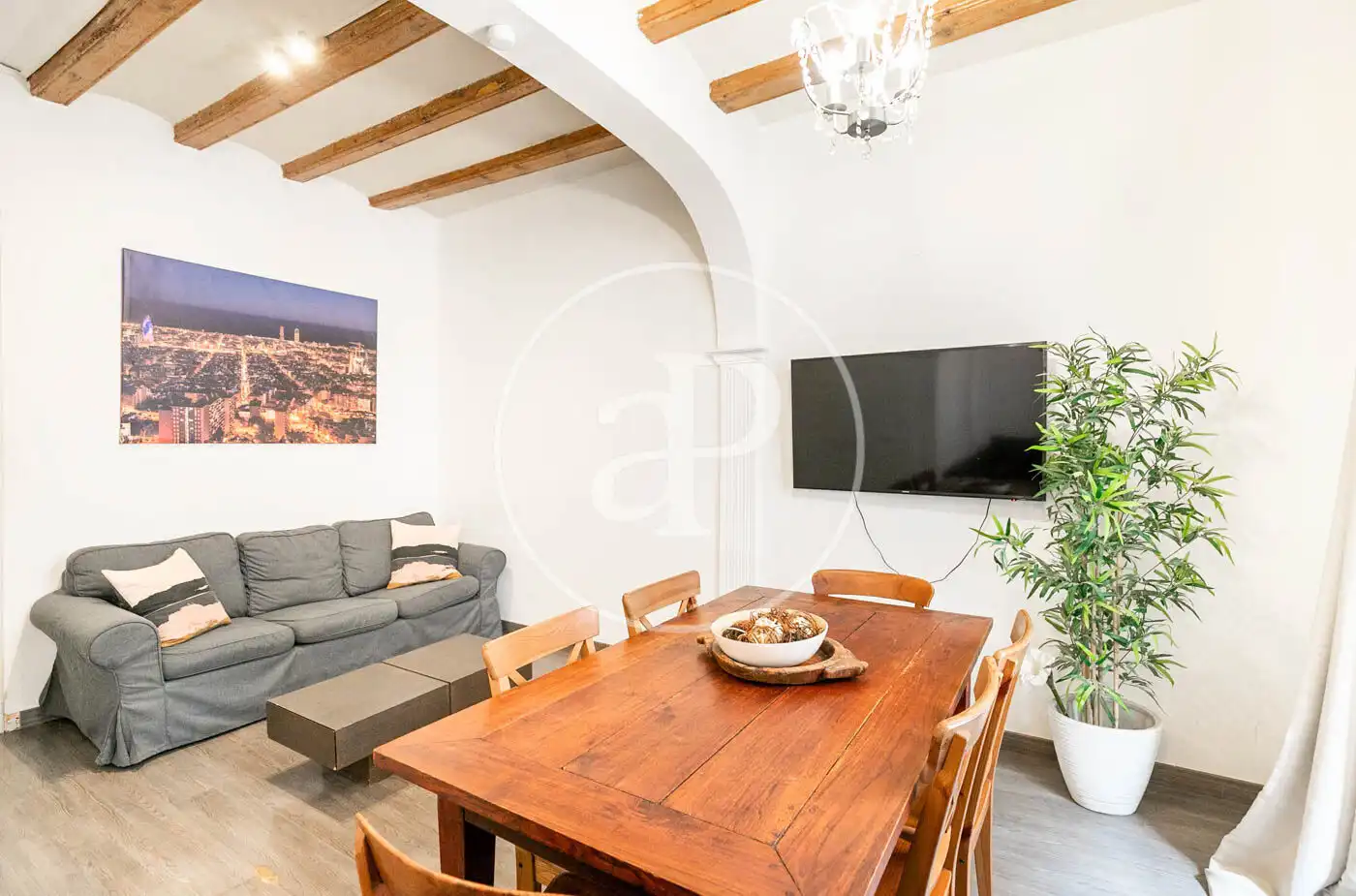 Wohnzimmer von Wohnung zum Verkauf in Barcelona mit Klimaanlage, Heizung und Möbliert