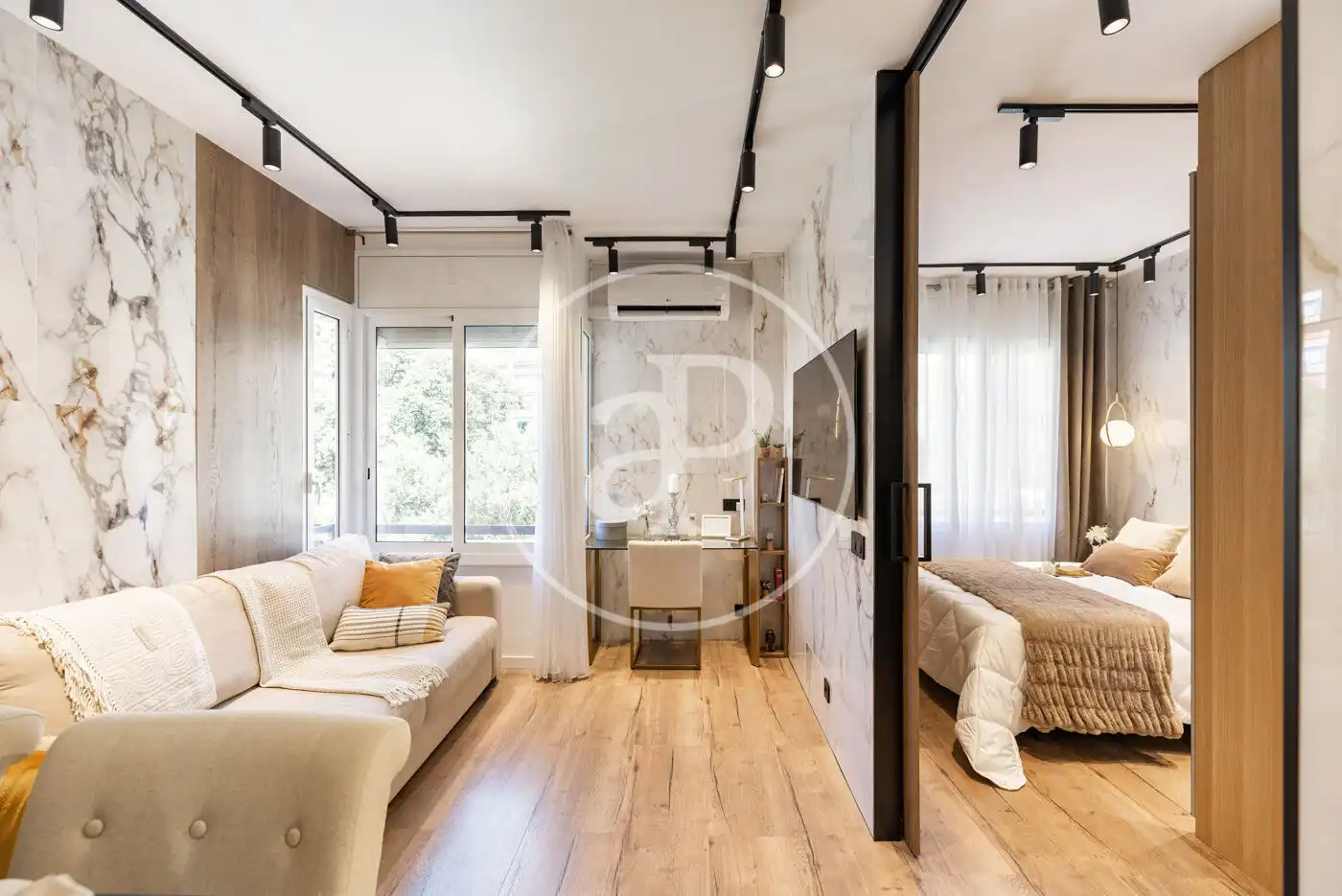 Sala de estar de Piso en venta en Barcelona con Aire acondicionado, Calefacción y Amueblado