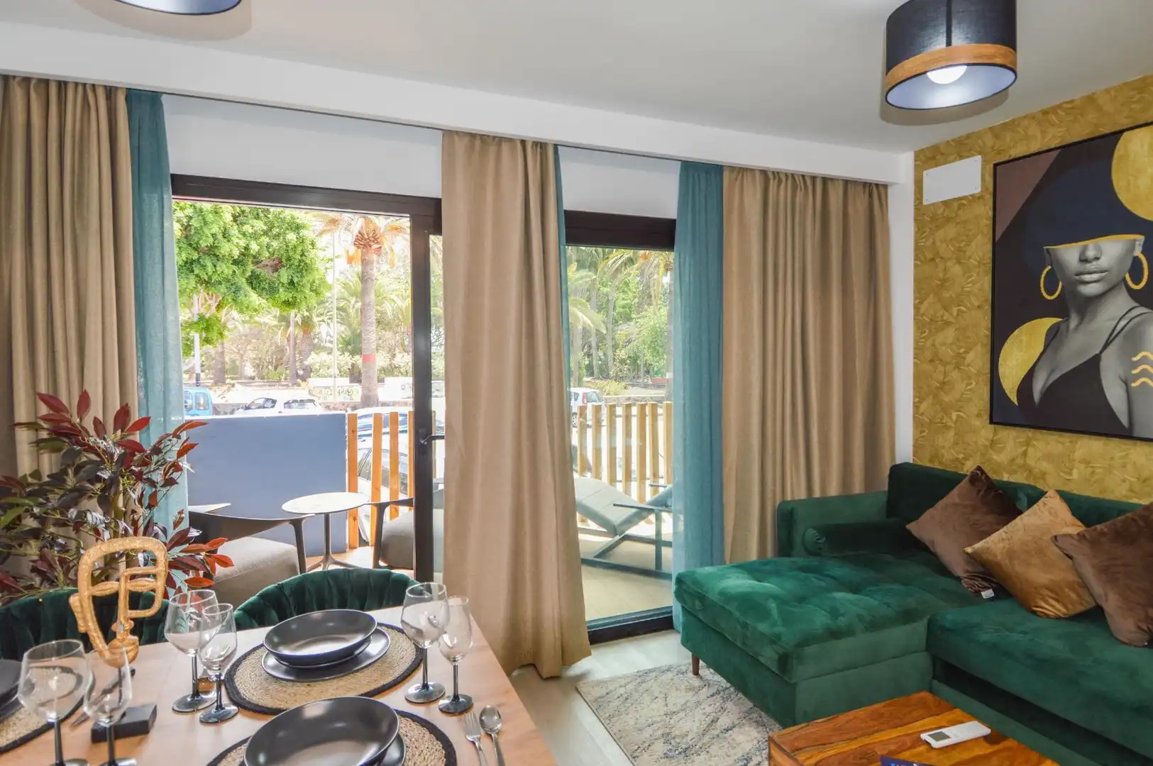 Schlafzimmer von Wohnungen zur Miete in Mogán mit Klimaanlage, Terrasse und Möbliert