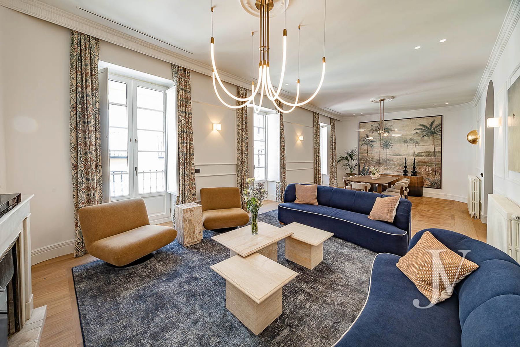 Sala de estar de Piso de alquiler en  Madrid Capital con Aire acondicionado, Calefacción y Amueblado