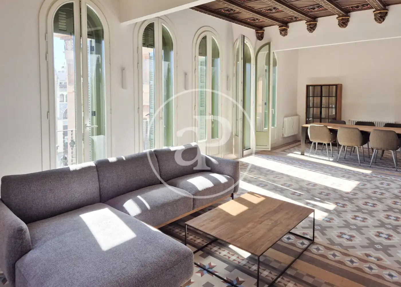 Sala de estar de Piso de alquiler en Barcelona con Aire acondicionado, Calefacción y Amueblado