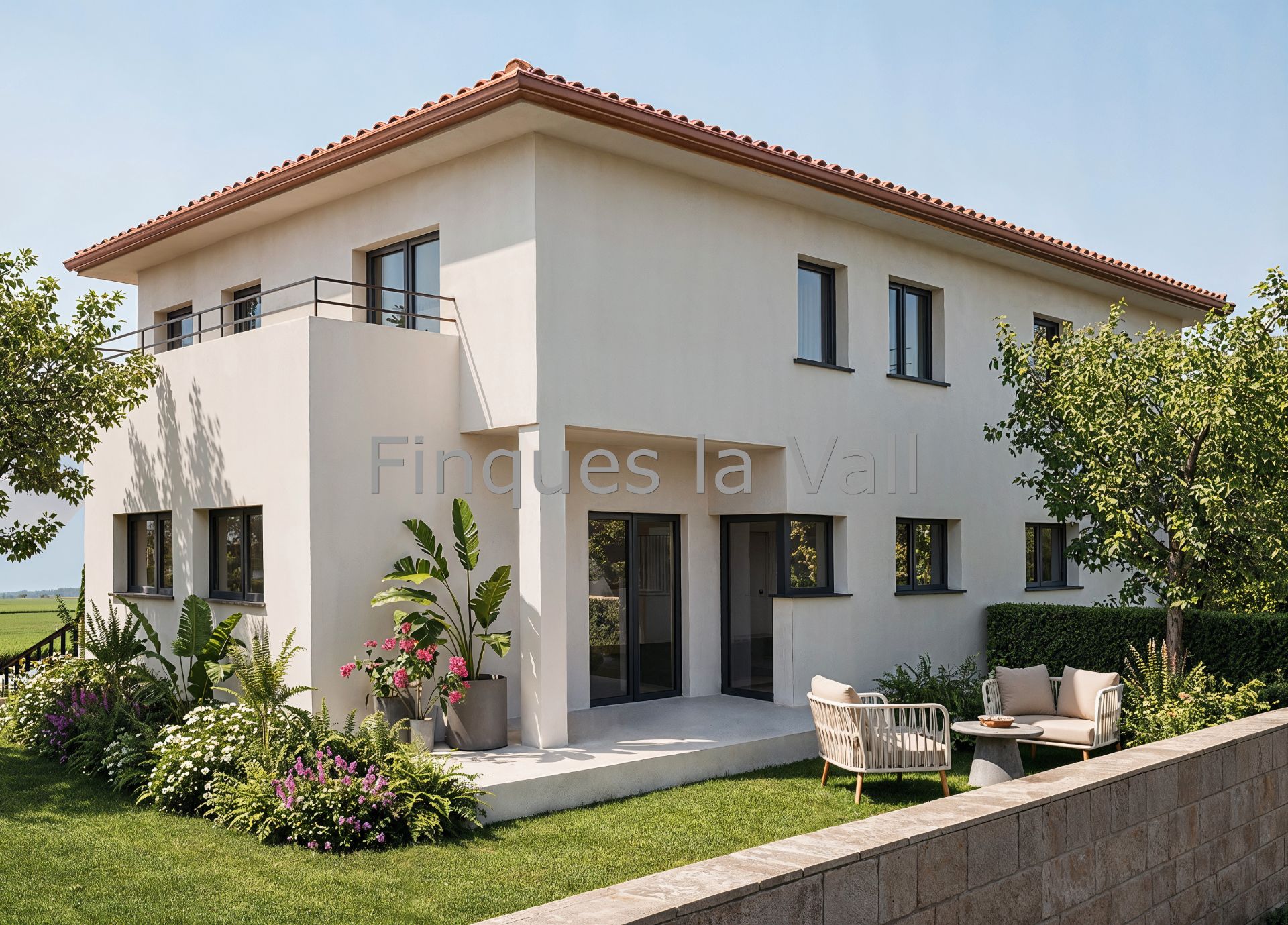 Außenansicht von Einfamilien-Reihenhaus zum Verkauf in Roda de Ter mit Privatgarten und Terrasse