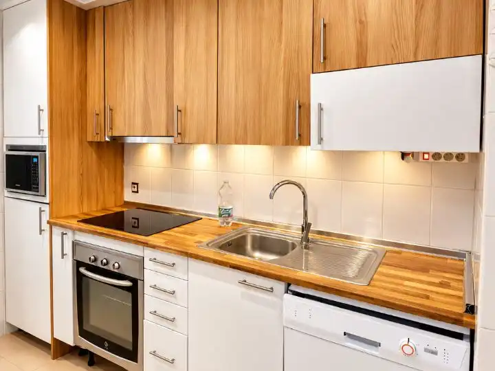 Kitchen of Flat for sale in Benalmádena  with Air Conditioner, Terrace and Swimming Pool