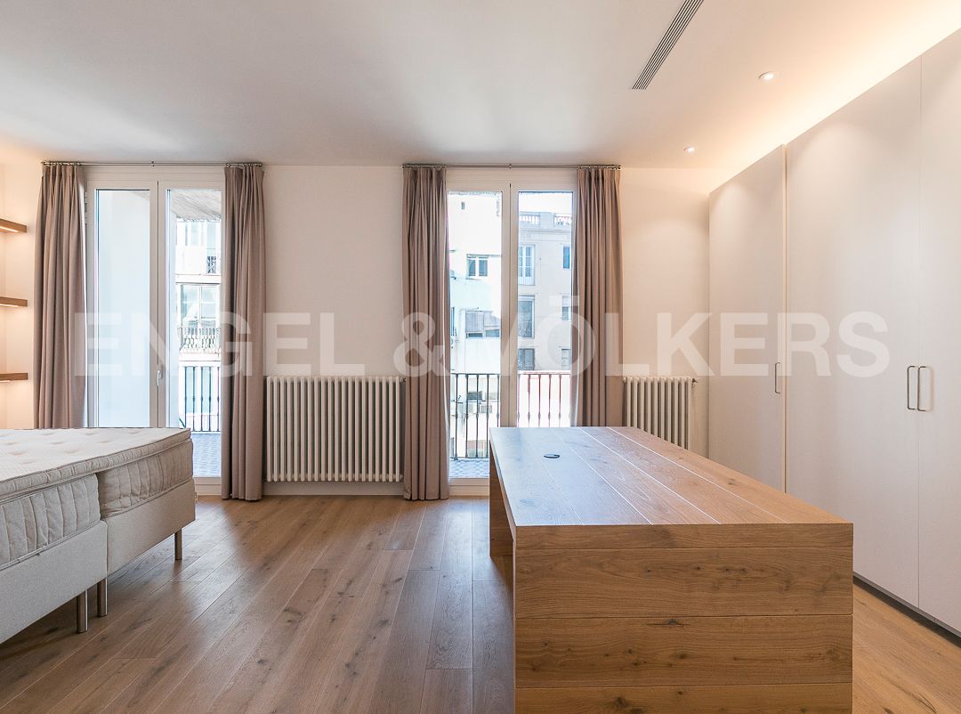 Sala d'estar de Apartament de lloguer en  Barcelona Capital amb Aire condicionat, Calefacció i Parquet