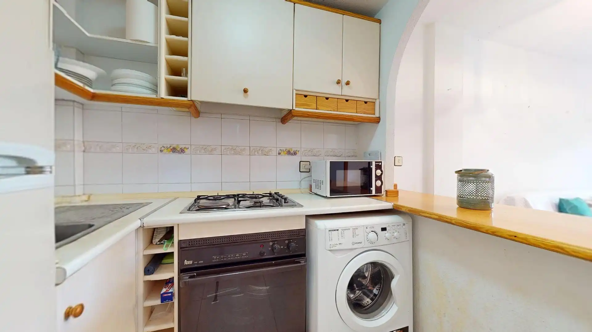 Cuina de Apartament en venda en San Javier amb Moblat, Balcó i Piscina comunitària