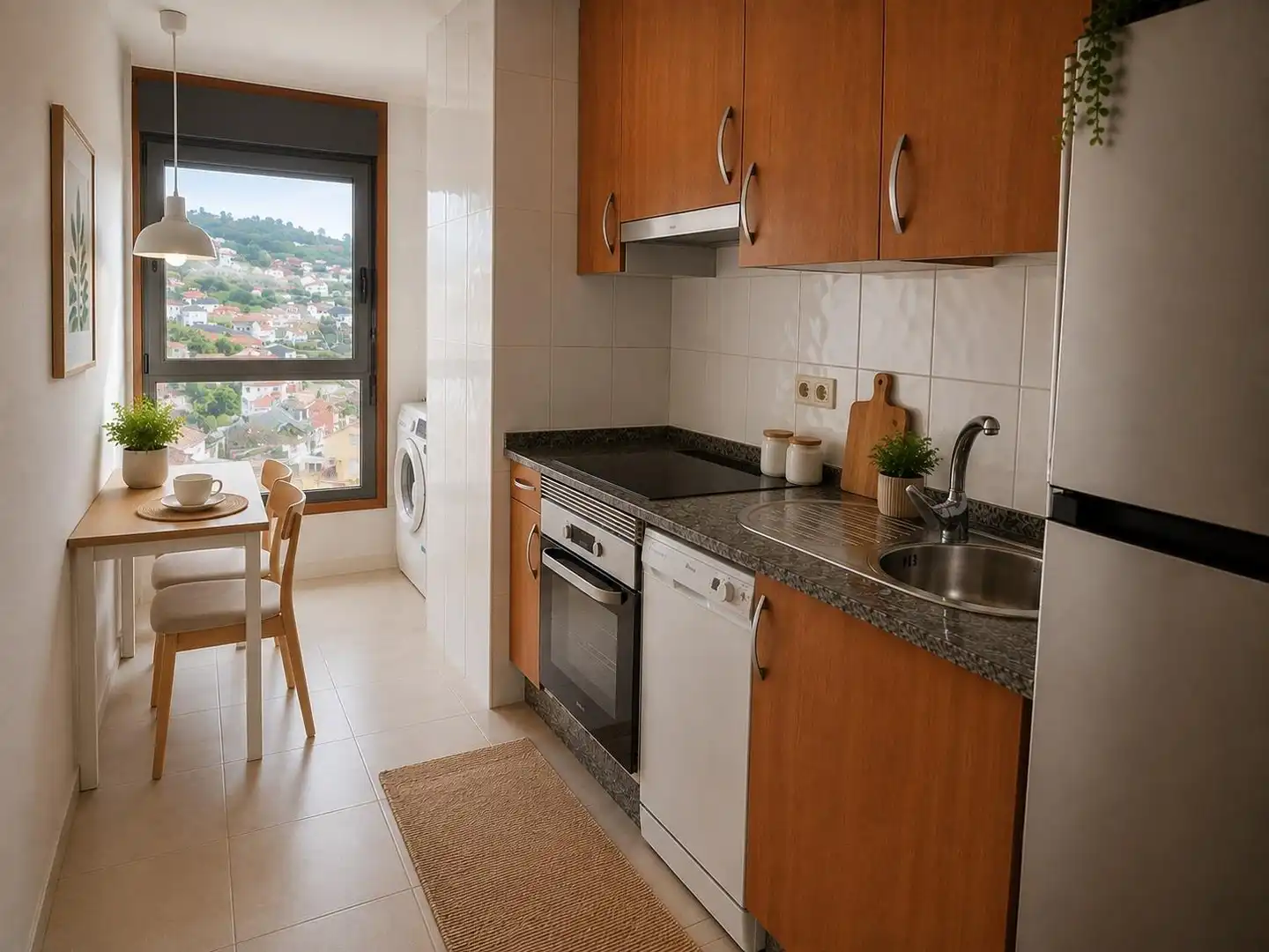 Kitchen of Flat for rent in Vigo   with Heating, Parquet flooring and Storage room