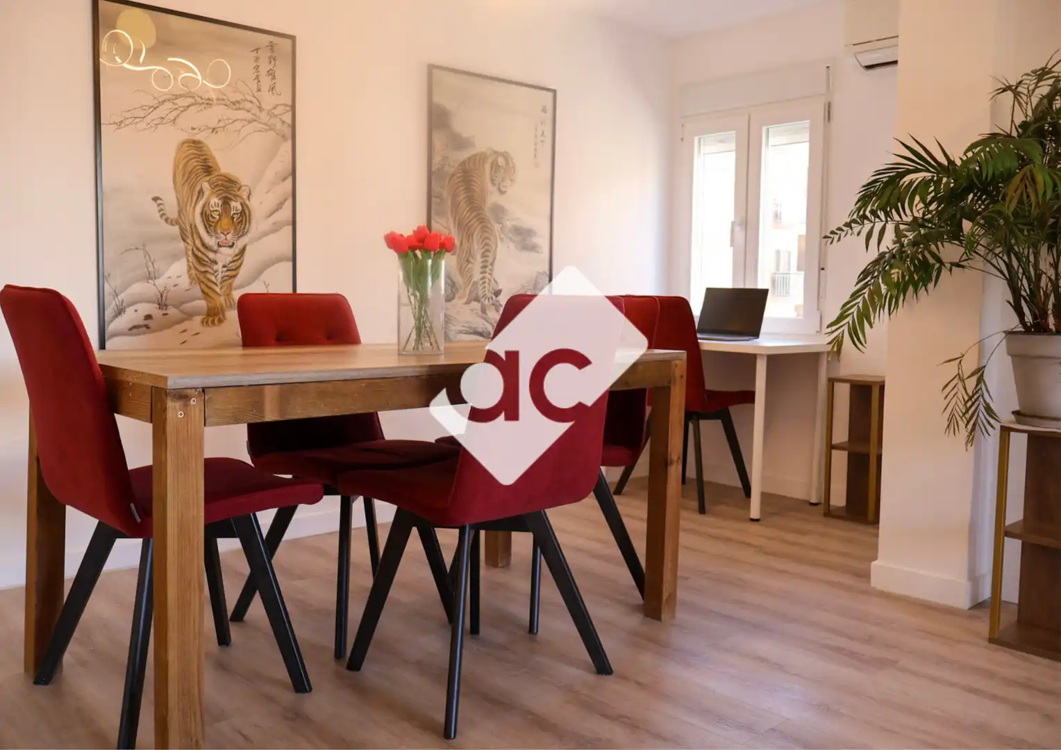 Comedor de Apartamento de alquiler en Valencia con Aire acondicionado, Calefacción y Parquet