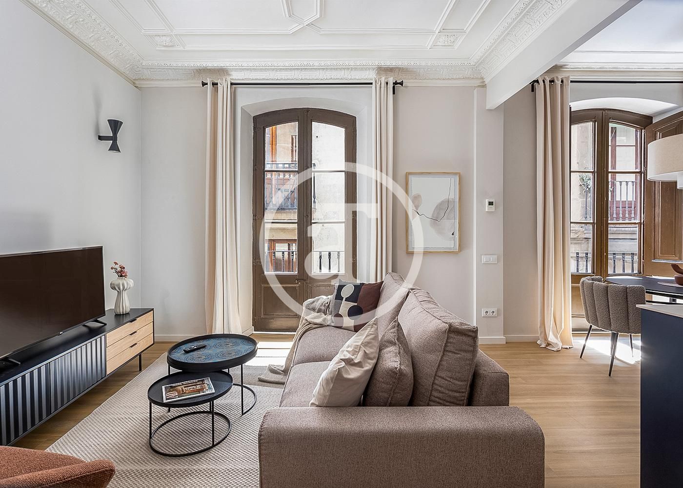 Living room of Flat for rent in  Barcelona Capital  with Air Conditioner, Heating and Furnished