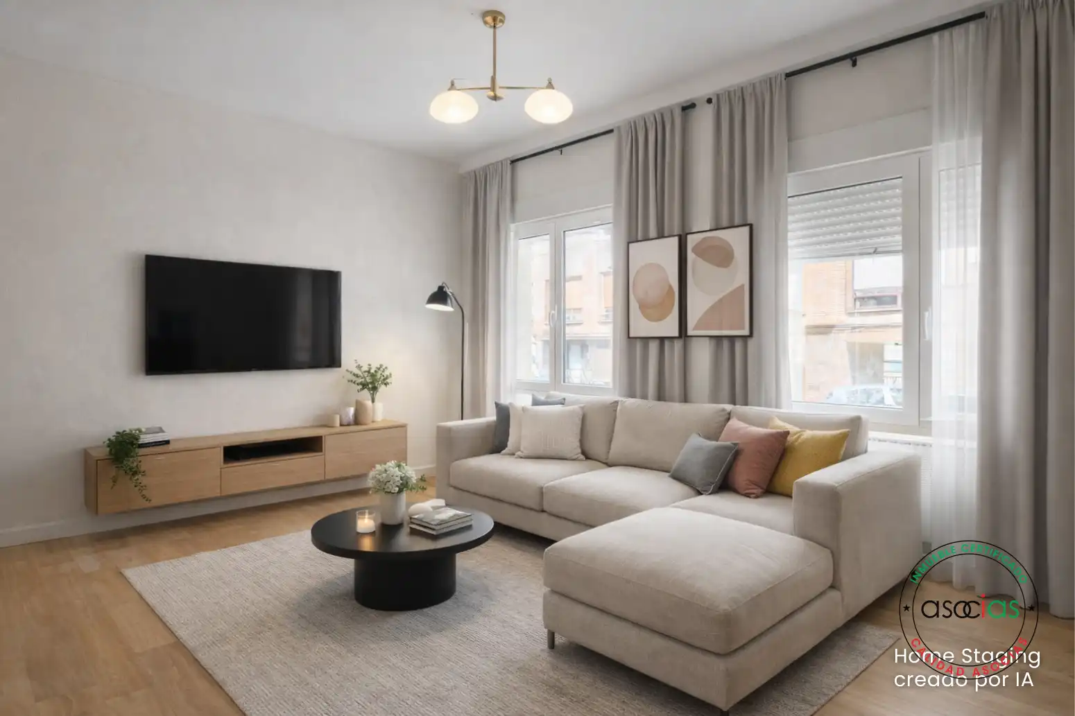 Wohnzimmer von Dachboden zum Verkauf in Gijón  mit Heizung, Parkett und Terrasse