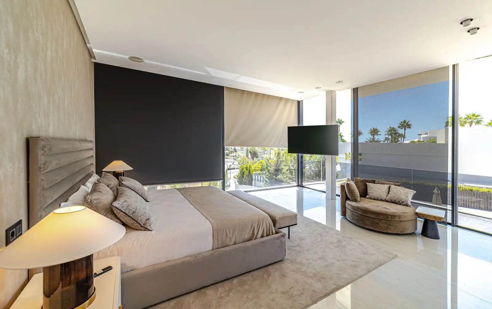Schlafzimmer von Haus oder Chalet zur Miete in Marbella mit Klimaanlage, Privatgarten und Terrasse