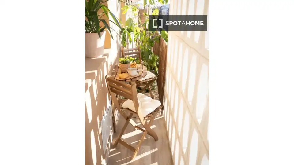 Balcony of Flat for rent in Valencia  with Air Conditioner, Heating and Furnished