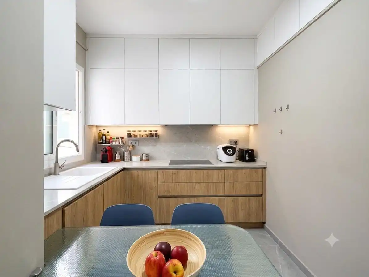 Küche von Wohnung zum Verkauf in Esplugues de Llobregat mit Klimaanlage, Parkett und Terrasse