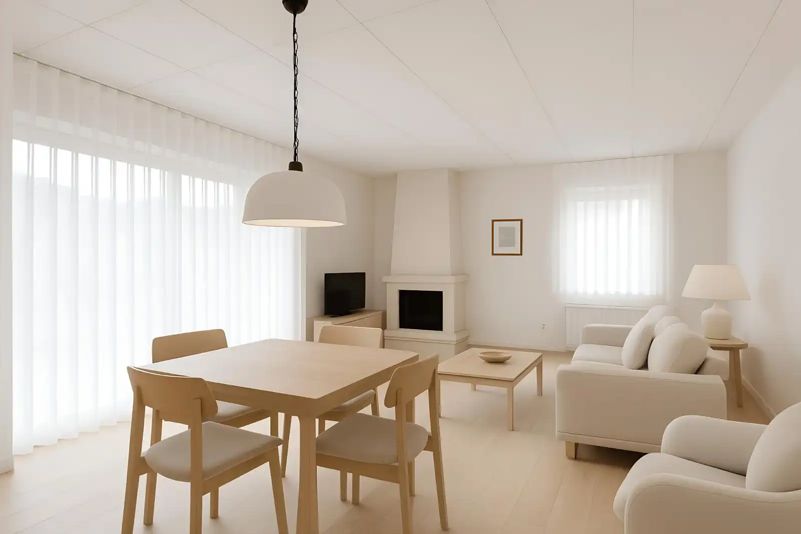 Wohnzimmer von Wohnung zum Verkauf in Sant Joan Les Fonts mit Klimaanlage, Heizung und Parkett