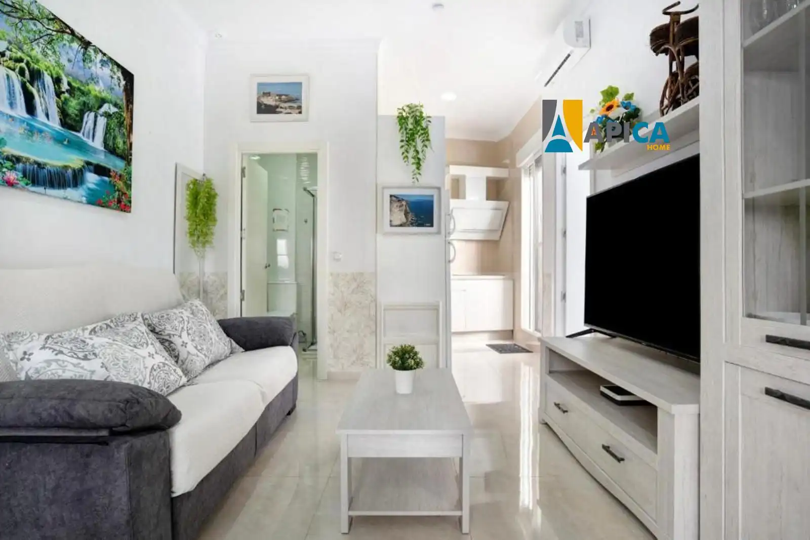 Living room of Flat for sale in Barbate  with Air Conditioner, Terrace and Furnished