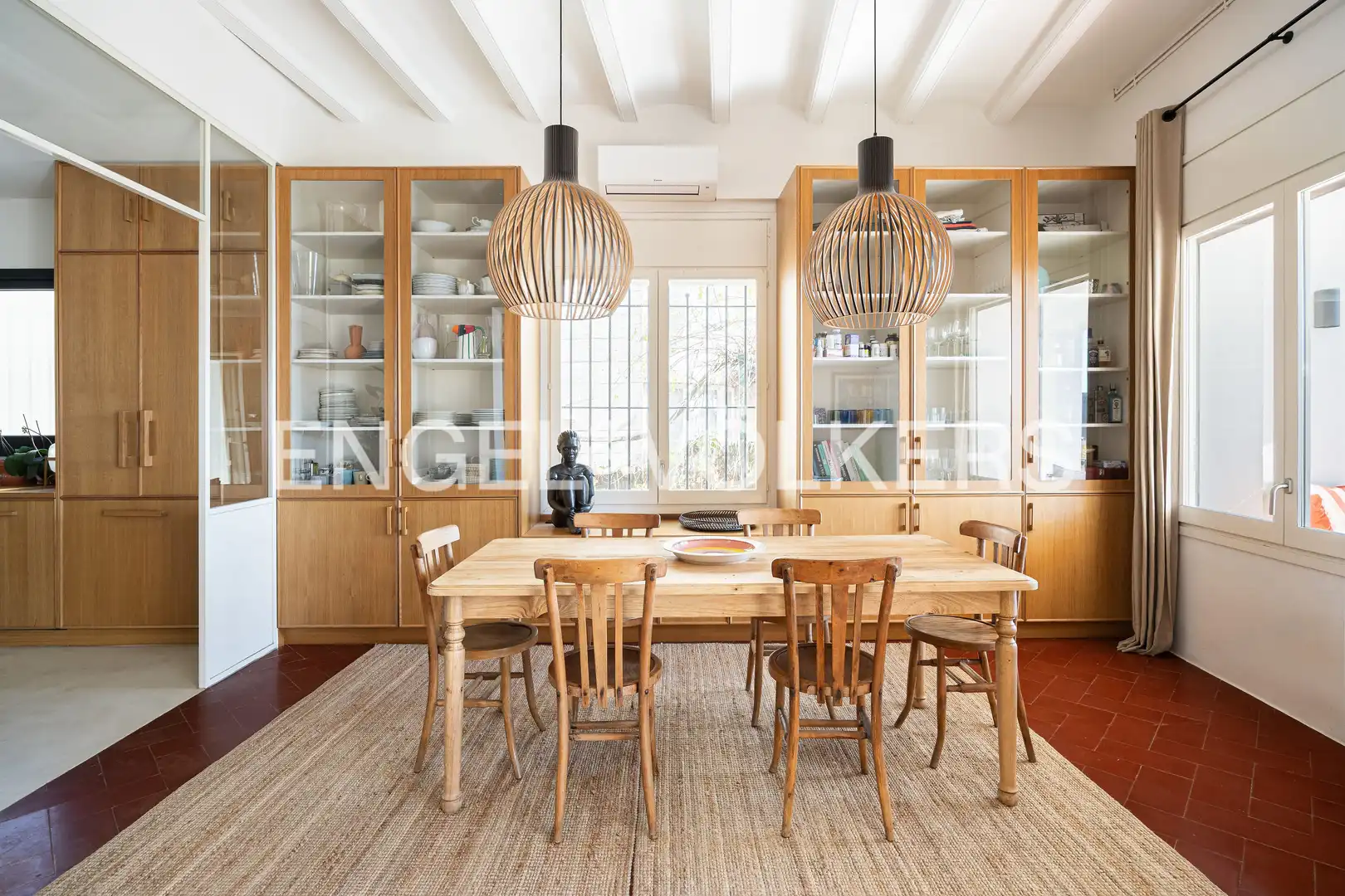 Dining room of Houses for rent in Caldes d'Estrac  with Air Conditioner, Heating and Private garden