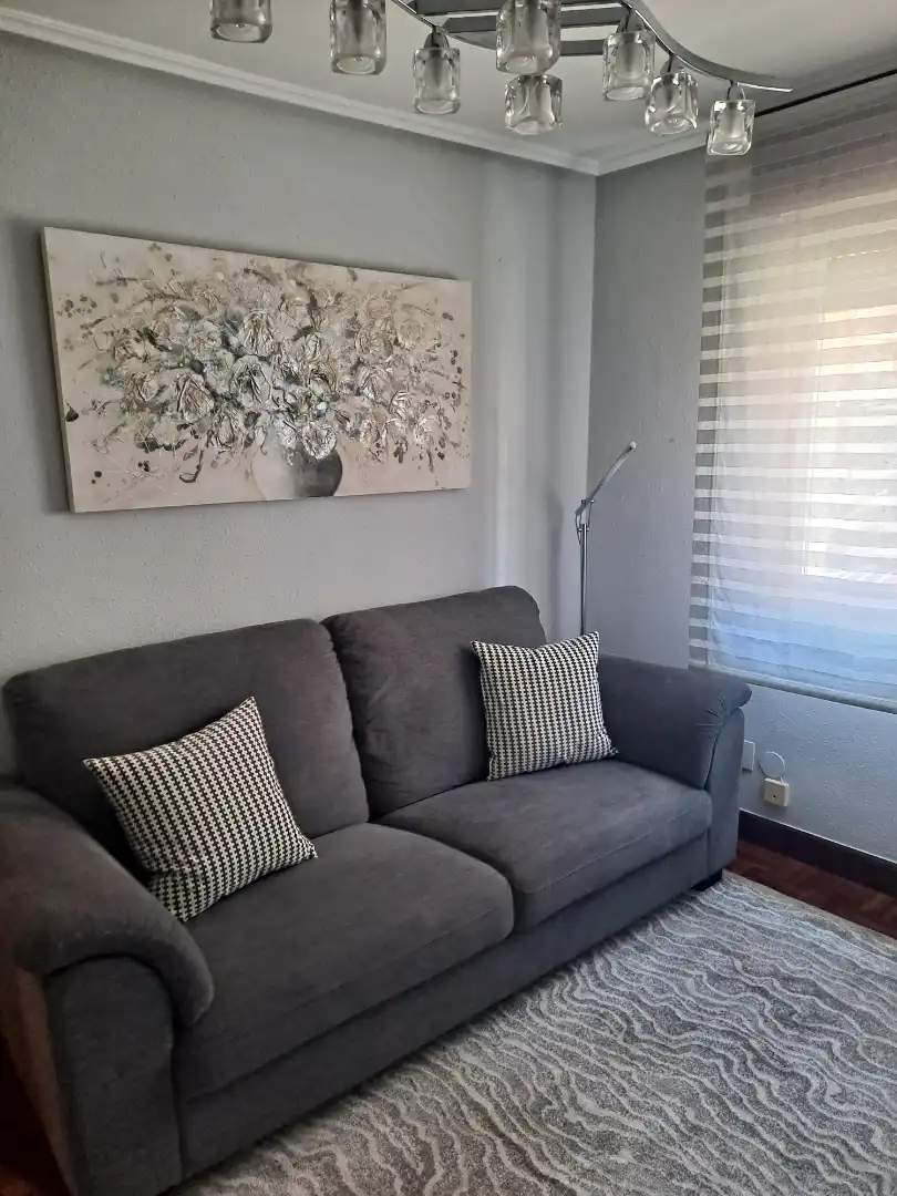 Sala d'estar de Pis en venda en Portugalete amb Calefacció, Parquet i Moblat