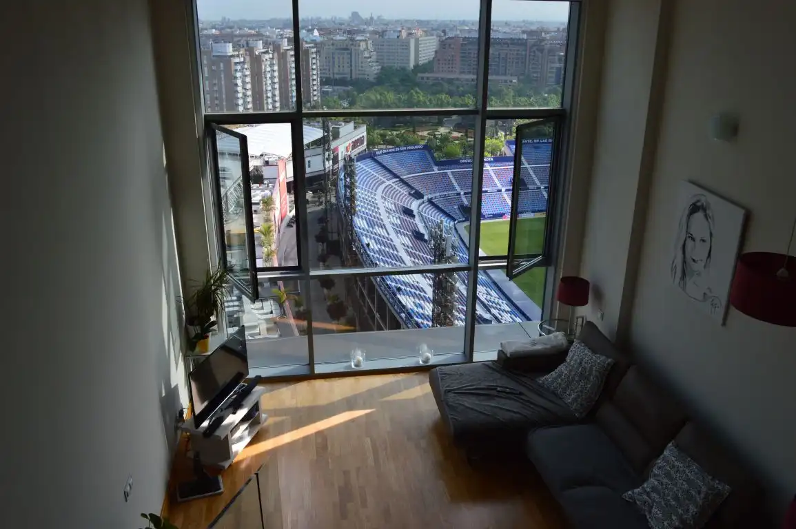 Living room of Lofts for rent in Valencia  with Air Conditioner, Heating and Parquet flooring
