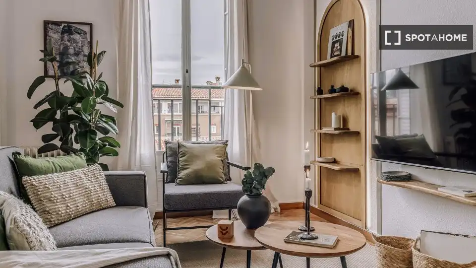 Sala de estar de Piso de alquiler en Madrid con Aire acondicionado, Calefacción y Amueblado