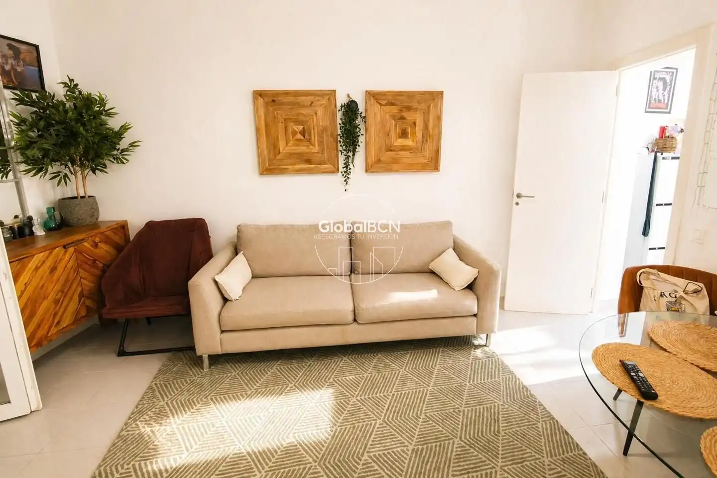Sala de estar de Piso en venta en Barcelona con Aire acondicionado, Amueblado y Balcón