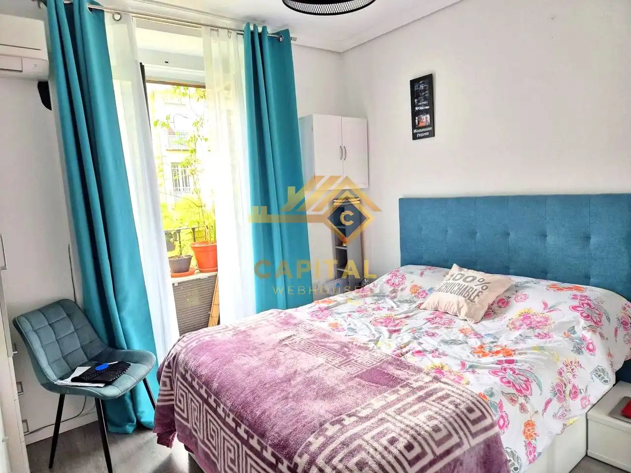 Bedroom of Flat for sale in Madrid  with Air Conditioner, Heating and Balcony