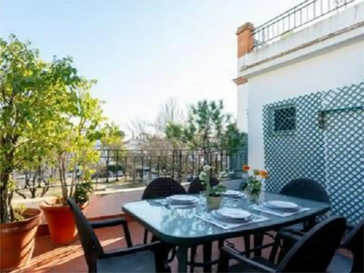 Terrasse von Maisonette zur Miete in Sevilla mit Klimaanlage, Parkett und Abstellraum
