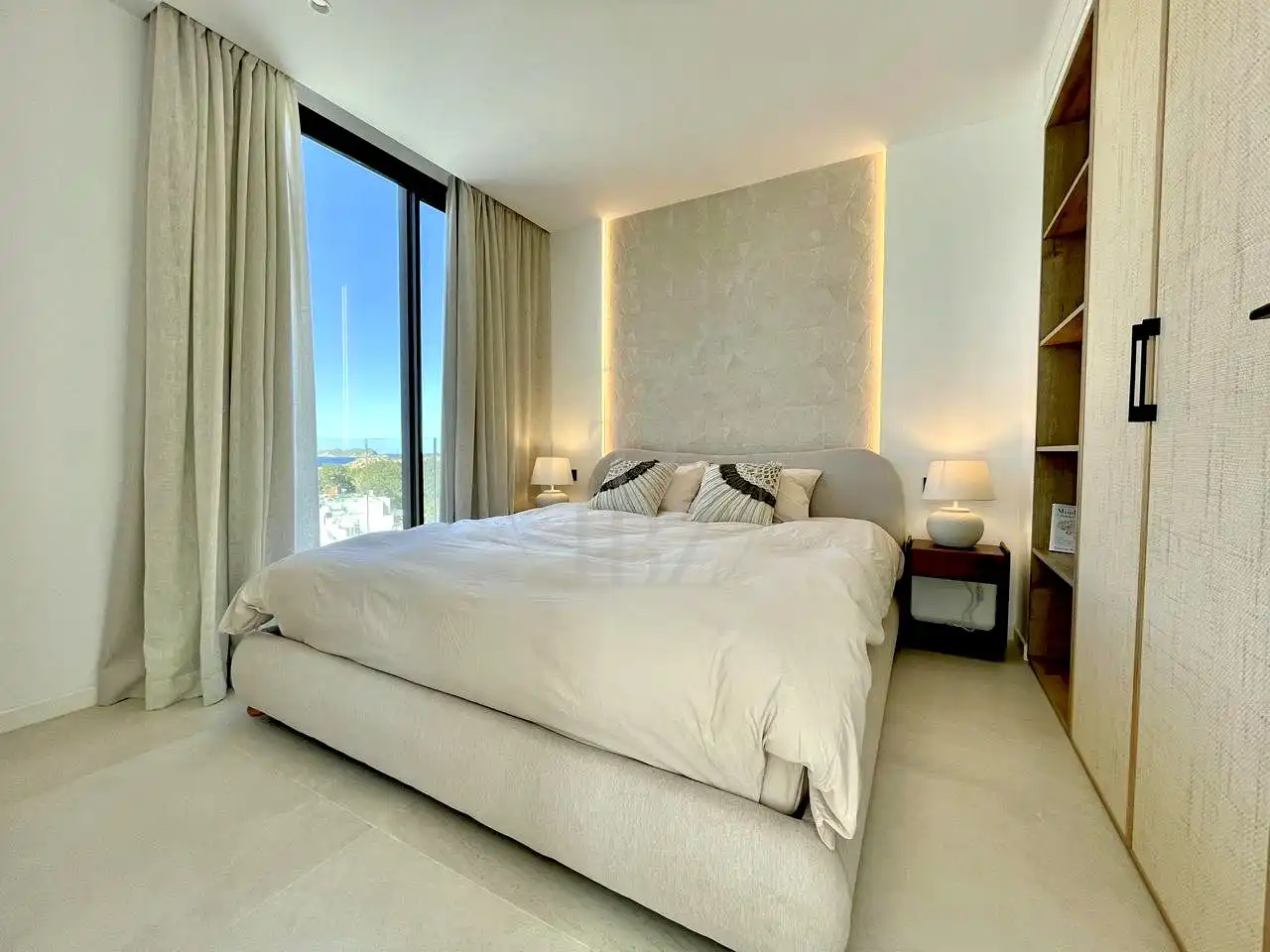 Schlafzimmer von Haus oder Chalet zur Miete in Sant Josep de sa Talaia mit Klimaanlage, Privatgarten und Terrasse