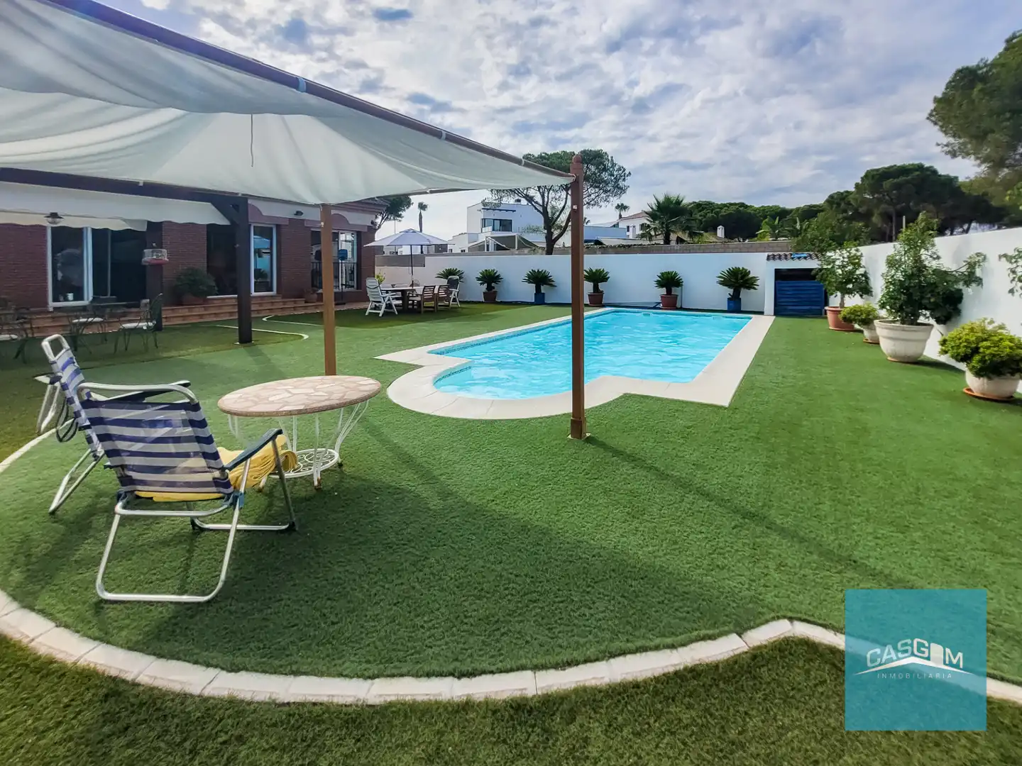Swimming pool of Houses for sale in Aljaraque  with Air Conditioner, Heating and Private garden