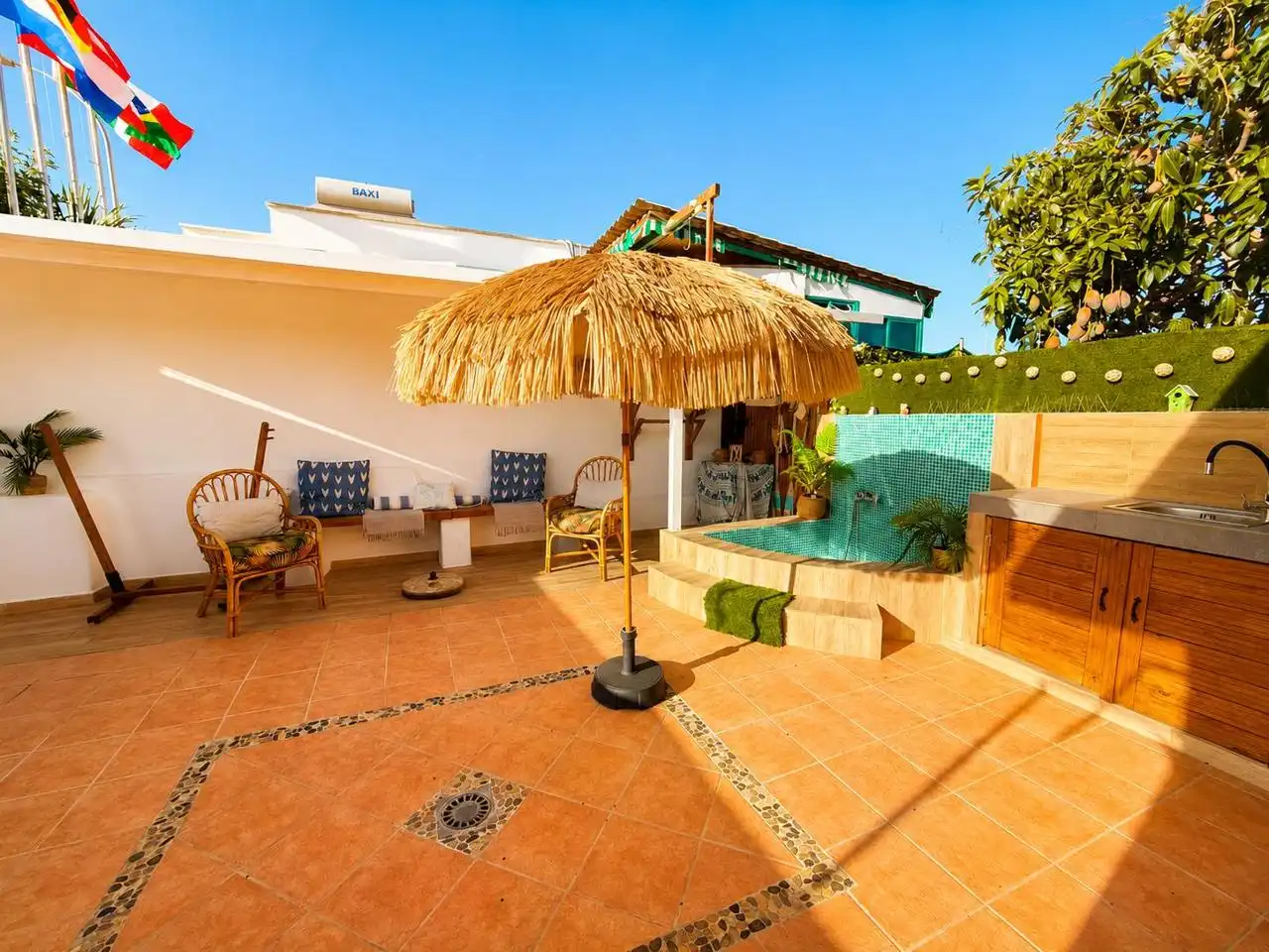 Terraza de Casa o chalet de alquiler en San Bartolomé de Tirajana con Aire acondicionado, Terraza y Piscina