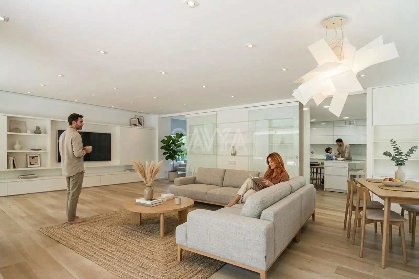 Sala de estar de Casa o chalet en venta en Barcelona con Aire acondicionado, Calefacción y Jardín privado