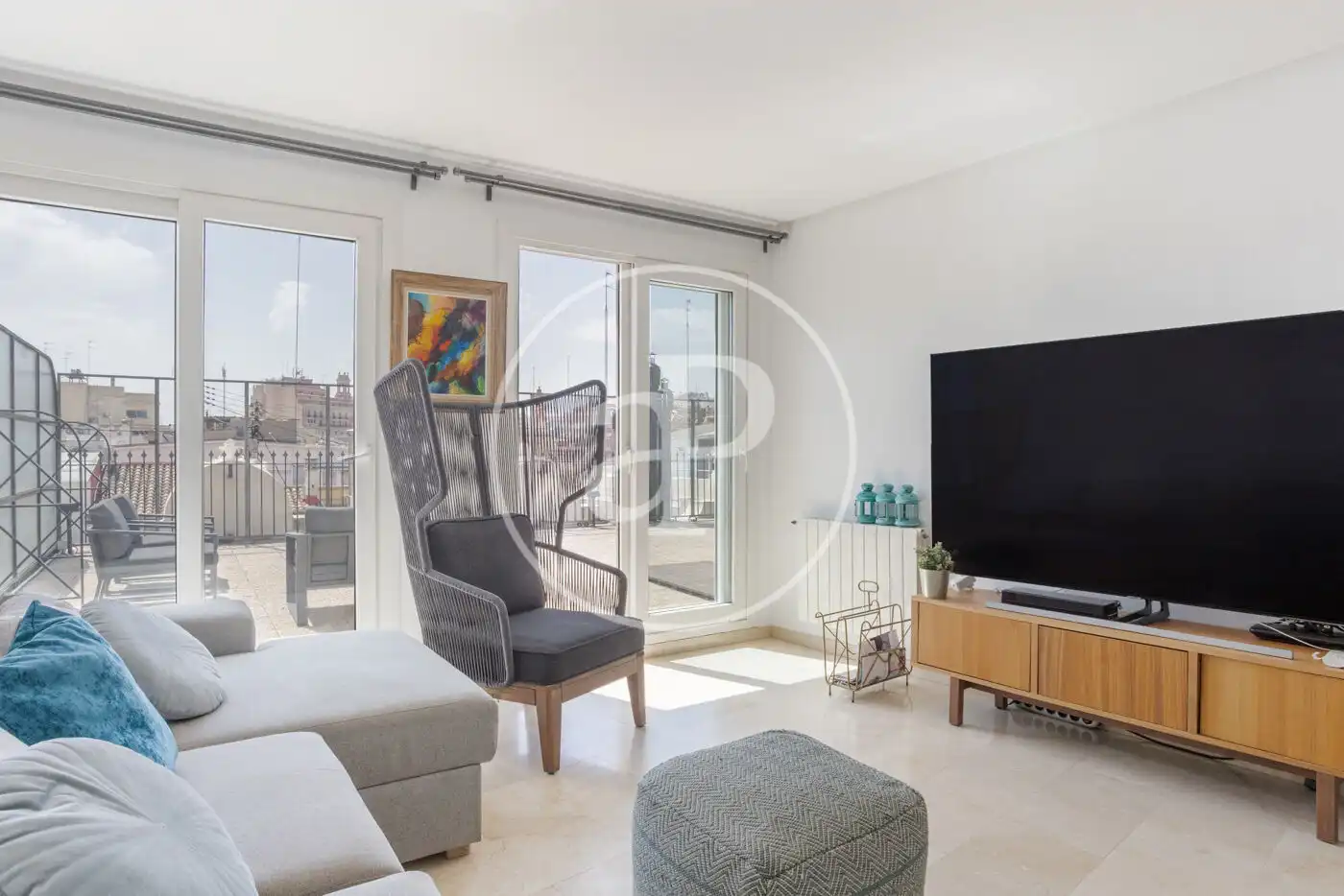 Living room of Attic for rent in Valencia  with Air Conditioner, Heating and Terrace