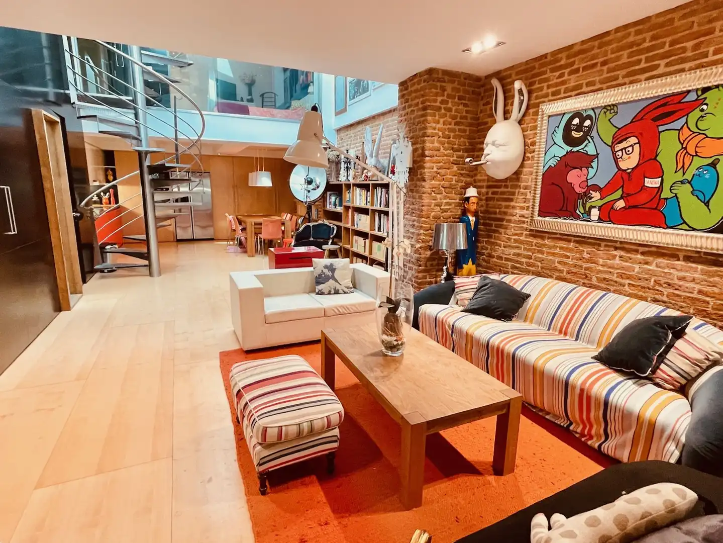 Wohnzimmer von Maisonette zur Miete in Madrid mit Klimaanlage, Heizung und Möbliert