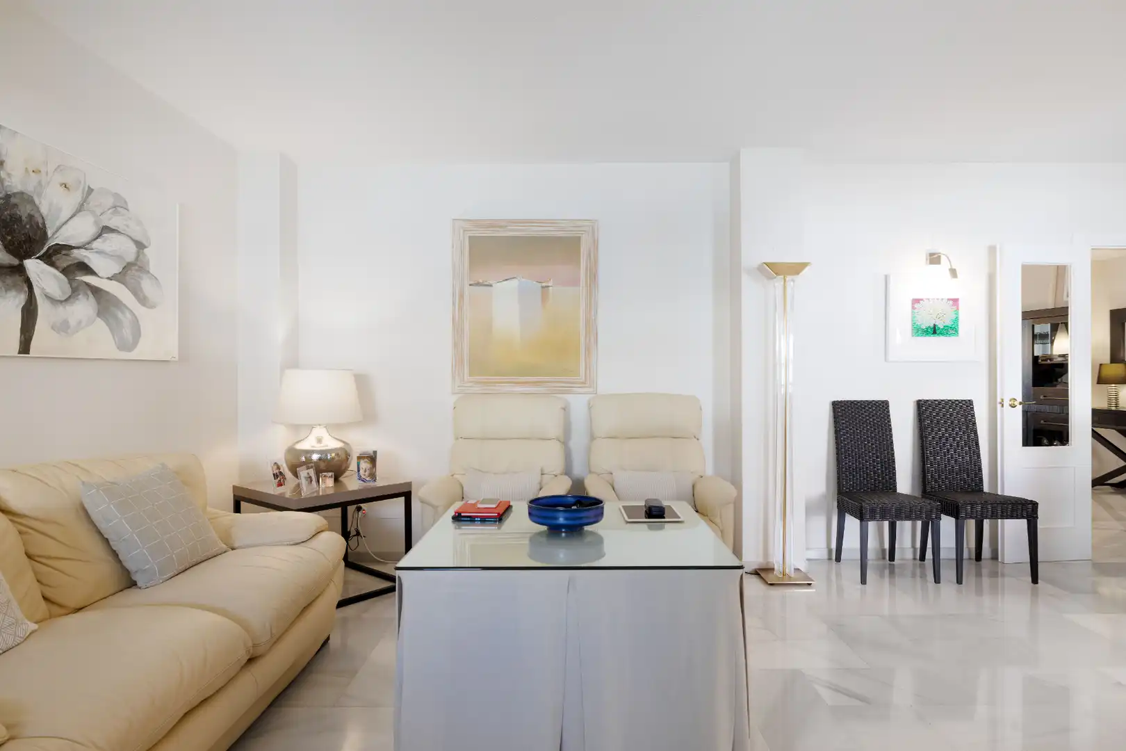 Wohnzimmer von Wohnung zum Verkauf in Málaga mit Klimaanlage, Privatgarten und Abstellraum