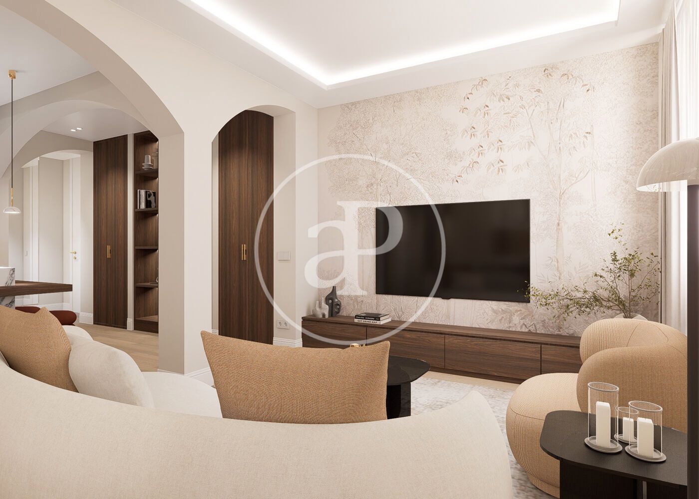 Sala d'estar de Pis en venda en  Madrid Capital amb Aire condicionat, Calefacció i Moblat